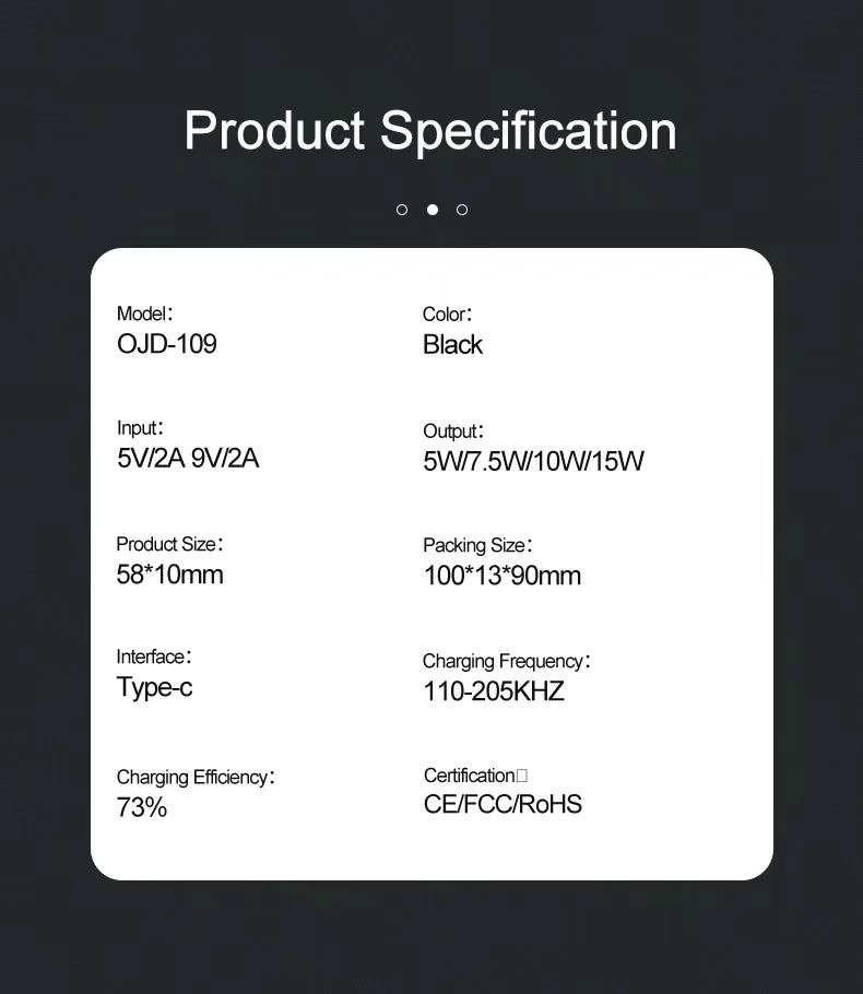 15W Fast Wireless Charger 2-in-1