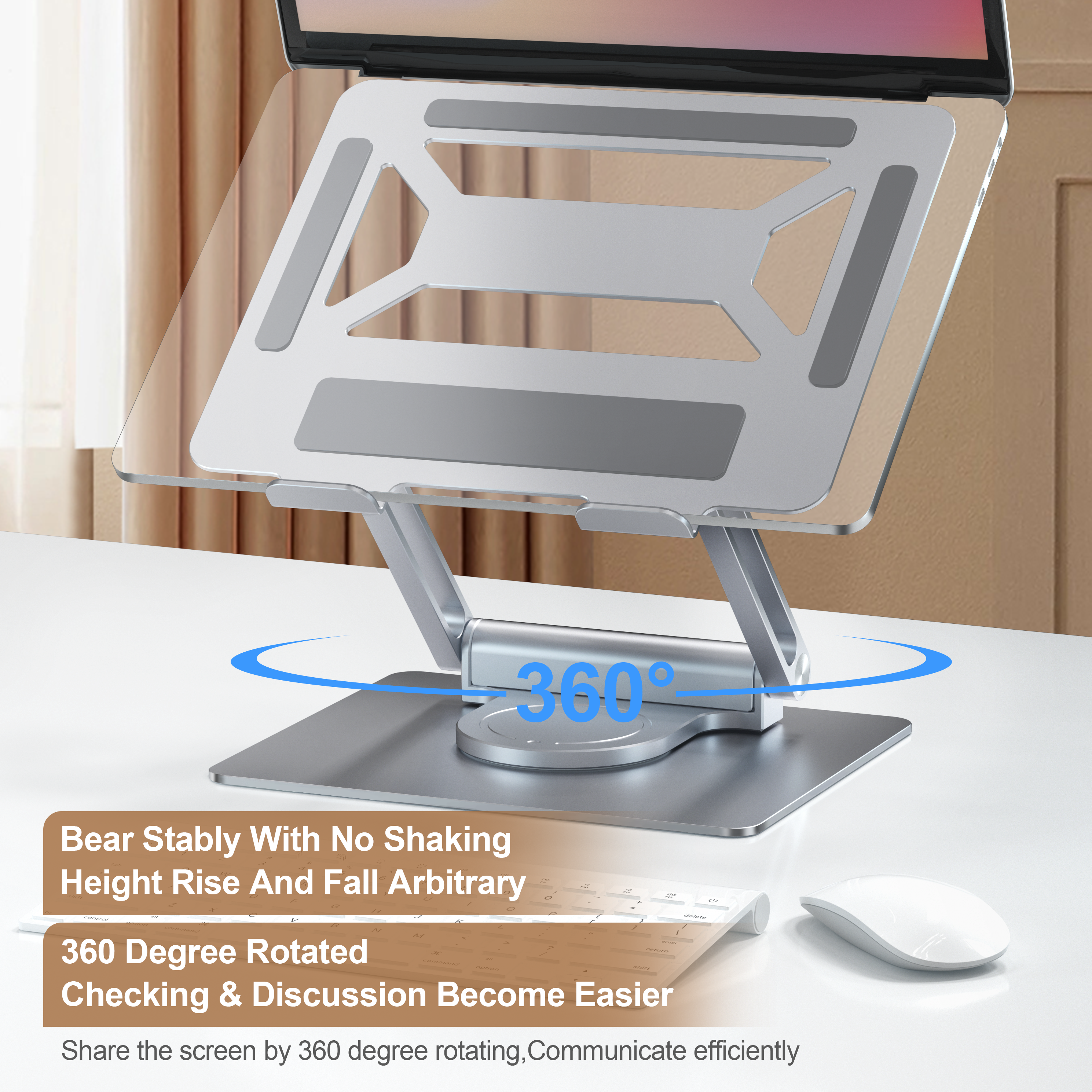360° Swivel Laptop Stand with USB-C Docking Station