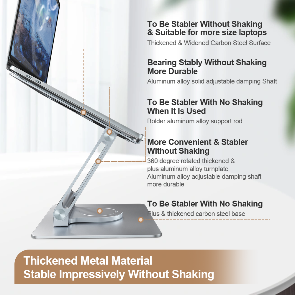 360° Swivel Laptop Stand with USB-C Docking Station